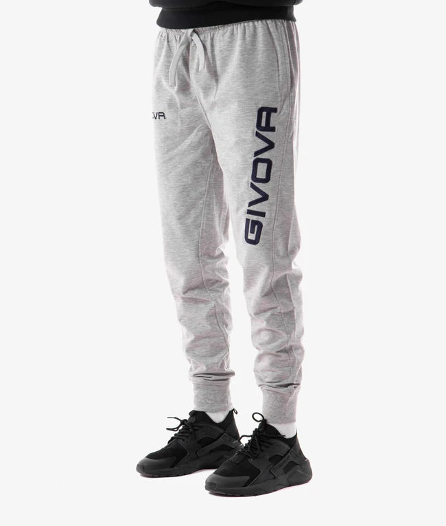 PANTA COTONE MOD. MOON BIG LOGO GRIGIO