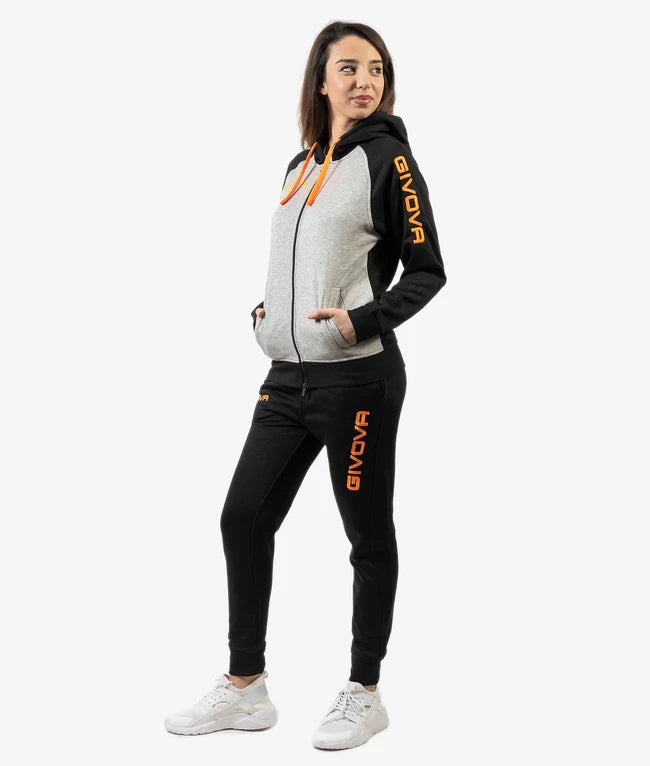 TUTA SUPER KING FELPA GRIGIO MEL.CHIARO/ARANCIO FLUO