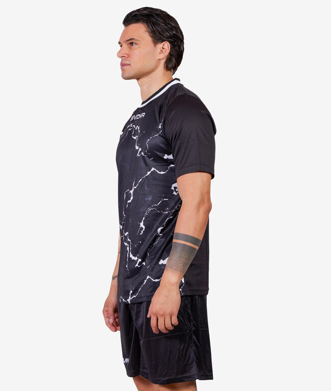 SHIRT GRAFITE INTERLOCK NERO/BIANCO