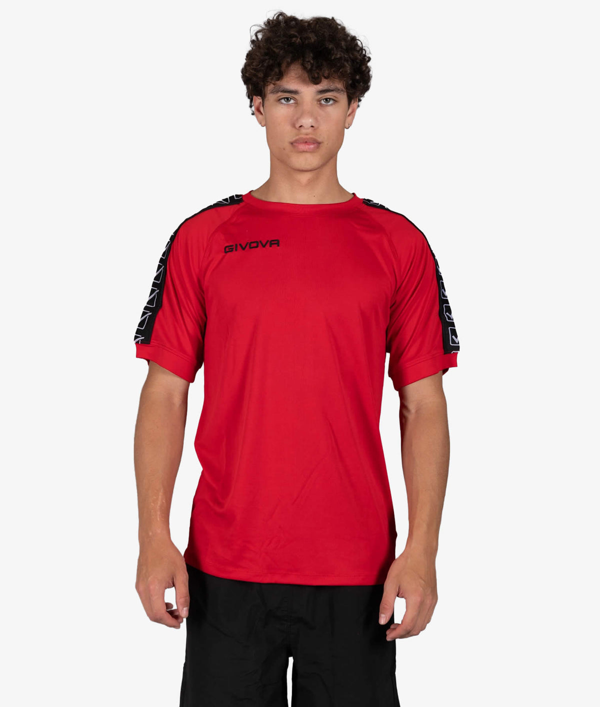 Tričko T-SHIRT POLY BAND červená-biela