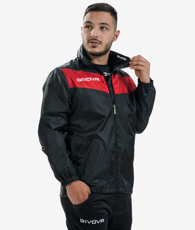 RAIN SCUDO CON MESH NERO/ROSSO