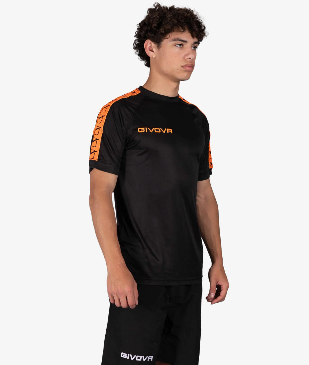 Tričko T-SHIRT POLY BAND fluo oranžová-čierna