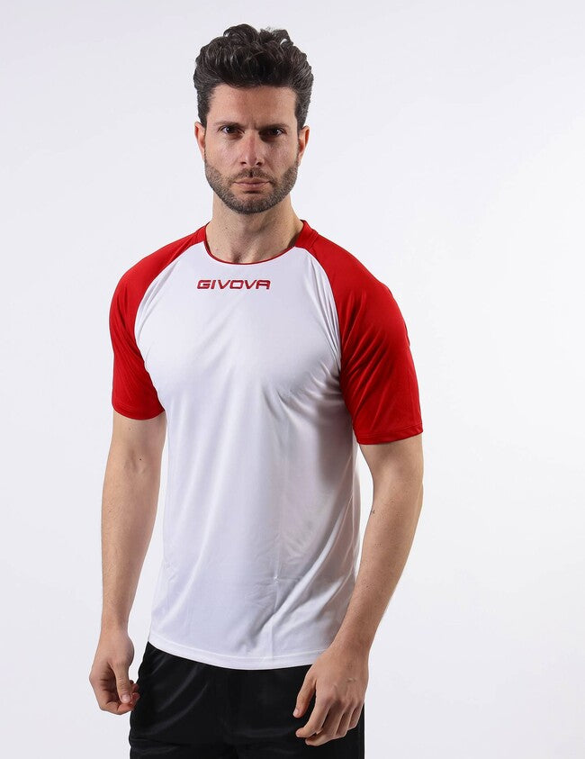 SHIRT CAPO INTERLOCK BIANCO/ROSSO