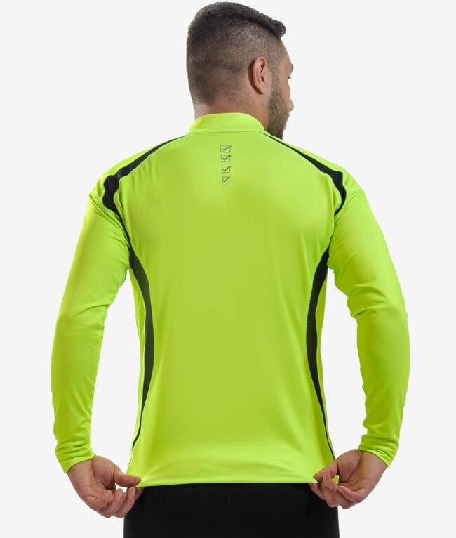 RUNNING LONG SHIRT GIALLO FLUO/NERO