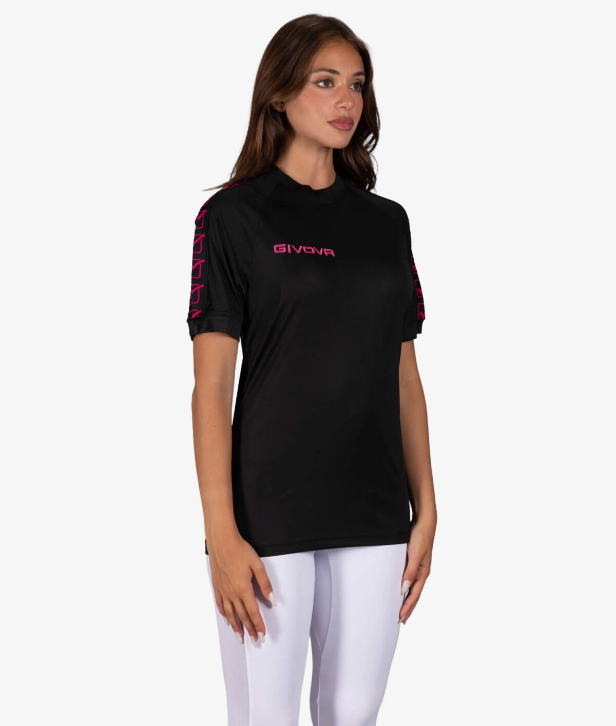 Tričko T-SHIRT POLY BAND čierna-fuchsiová fluo