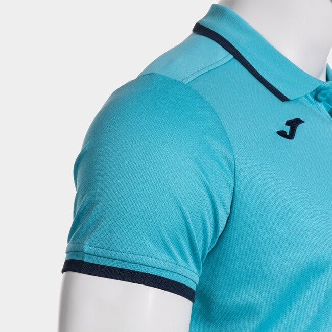 COMBI PREMIUM SHORT SLEEVE POLO FLUOR TURQUOISE NAVY BLUE FLUOR TURQUOISE
