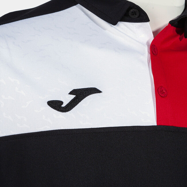 CREW V SHORT SLEEVE POLO BLACK RED WHITE BLACK-RED-WHITE