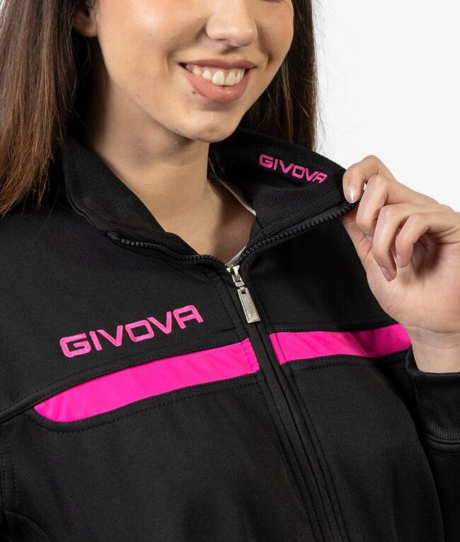 TUTA GIVOVA ONE FULL ZIP POLARFLEECE NERO/FUXIA