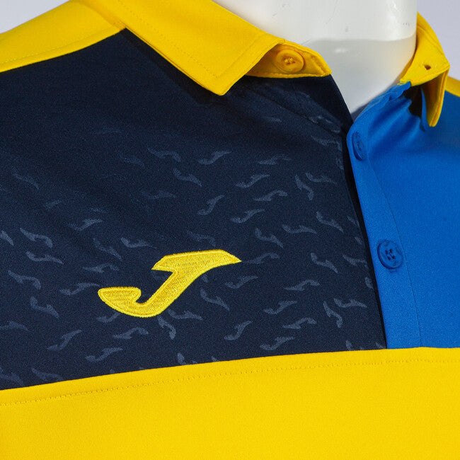 CREW V SHORT SLEEVE POLO YELLOW ROYAL NAVY YELLOW