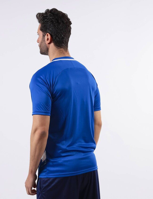 SHIRT ART INTERLOCK M/C AZZURRO/BIANCO