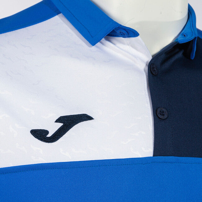 CREW V SHORT SLEEVE POLO ROYAL NAVY WHITE ROYAL