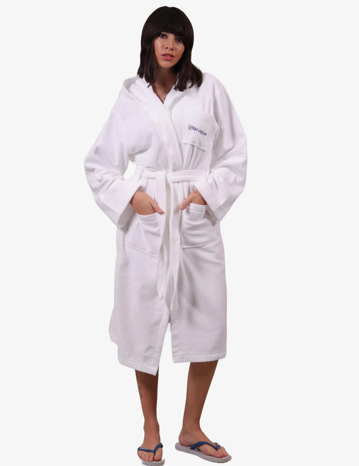 Župan ACCAPPATOIO SCATOLATO 100% COTTON SPUGNA biela