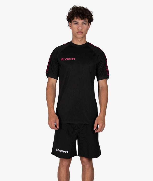 Tričko T-SHIRT POLY BAND čierna-fuchsiová fluo