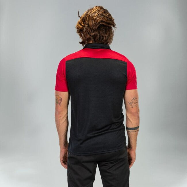 COMBI POLO SHIRT BLACK-RED S/S BLACK-RED