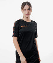 Tričko T-SHIRT POLY BAND čierna-fluo oranžová