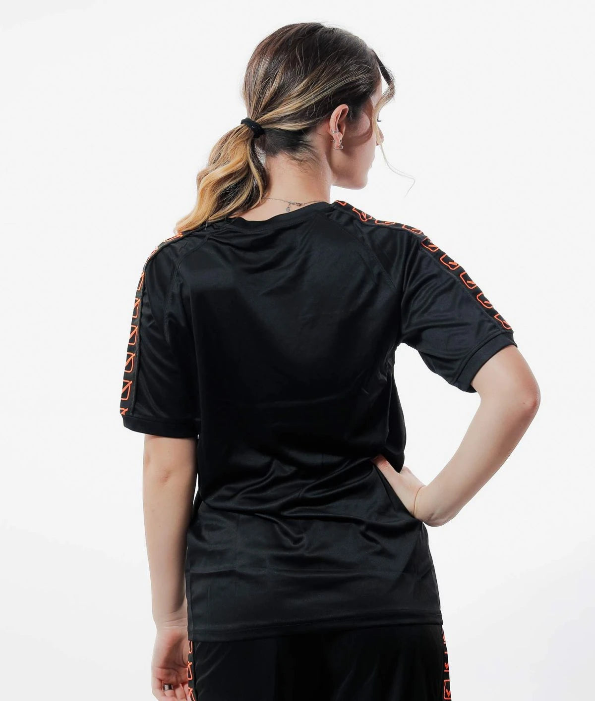 Tričko T-SHIRT POLY BAND čierna-fluo oranžová