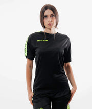 Krátke tričko T-SHIRT POLY BAND fluo žltá-čierna