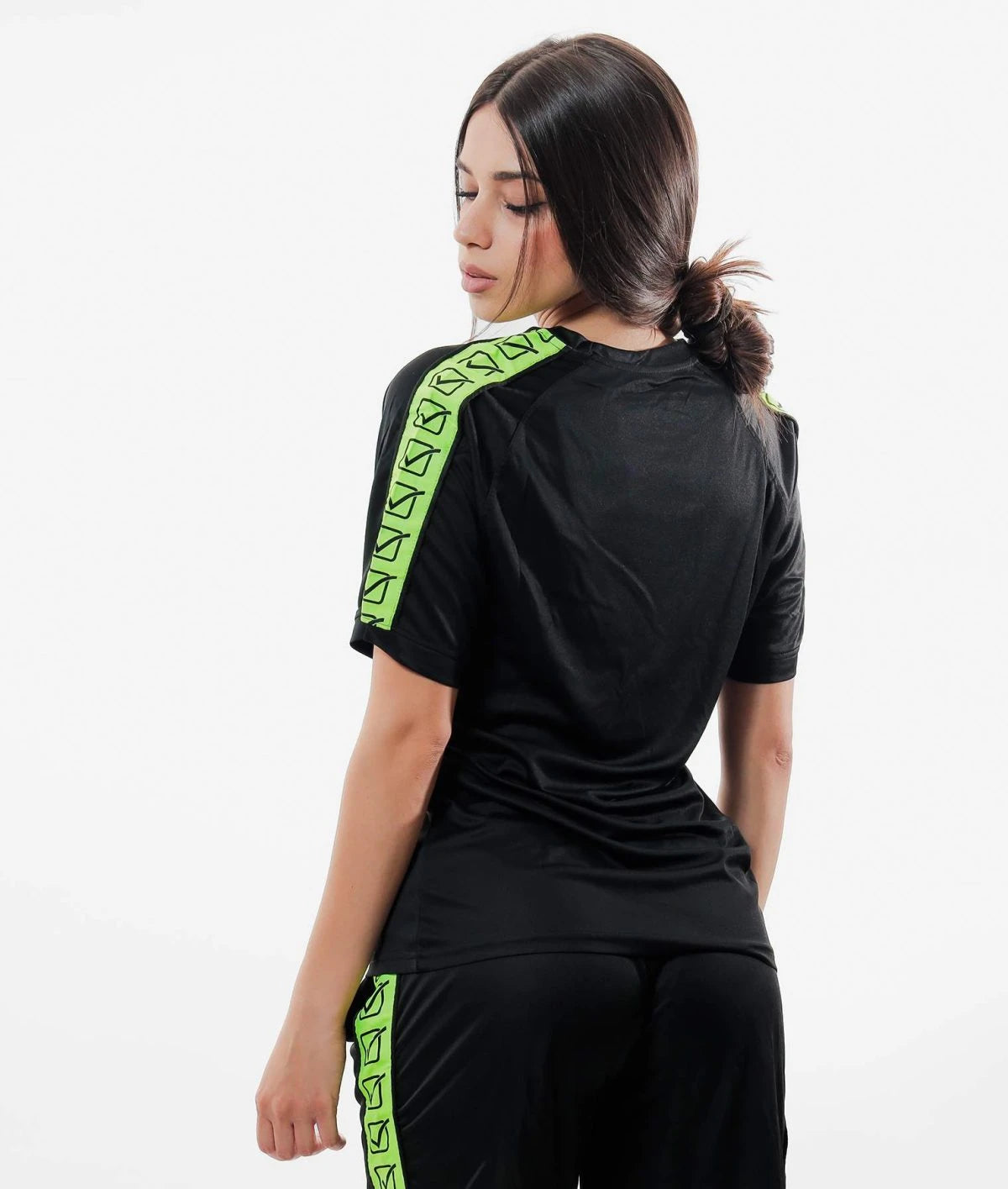 Krátke tričko T-SHIRT POLY BAND fluo žltá-čierna