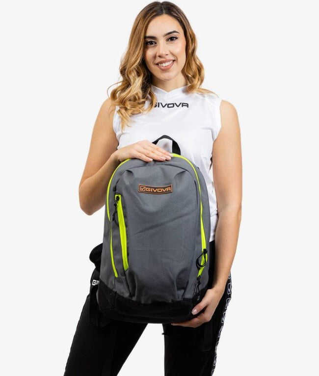 ZAINO POCKET GRIGIO SCURO /GIALLO FLUO