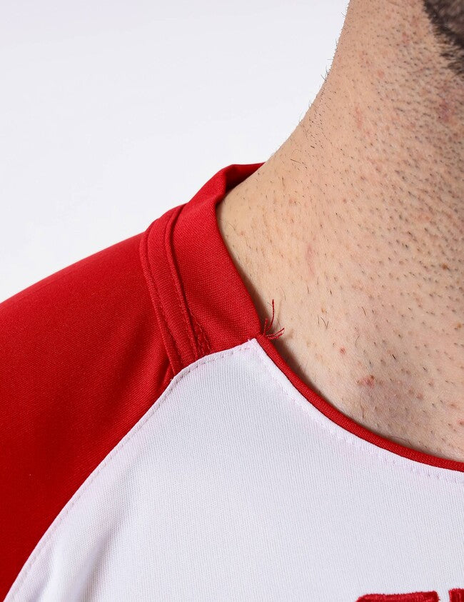 SHIRT CAPO INTERLOCK BIANCO/ROSSO