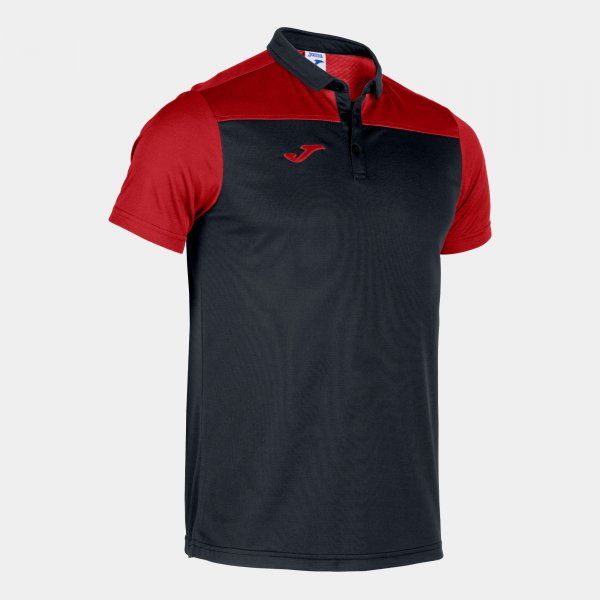 COMBI POLO SHIRT BLACK-RED S/S BLACK-RED