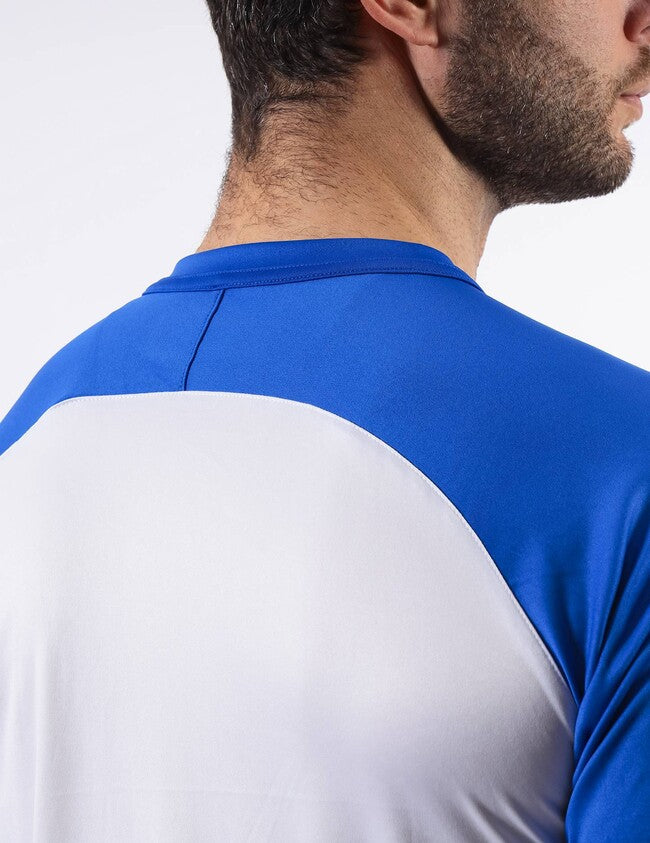 SHIRT CAPO INTERLOCK BIANCO/AZZURRO