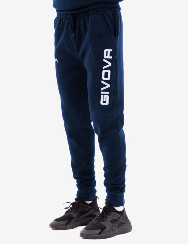 PANTA COTONE MOD. MOON BIG LOGO BLU