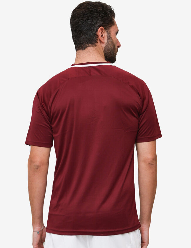 SHIRT DAMA INTERLOCK GRANATA/BIANCO