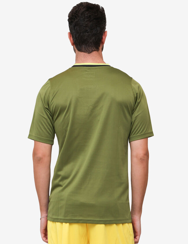SHIRT ARMY INTERLOCK VERDE MILITARE/GIALLO FLUO