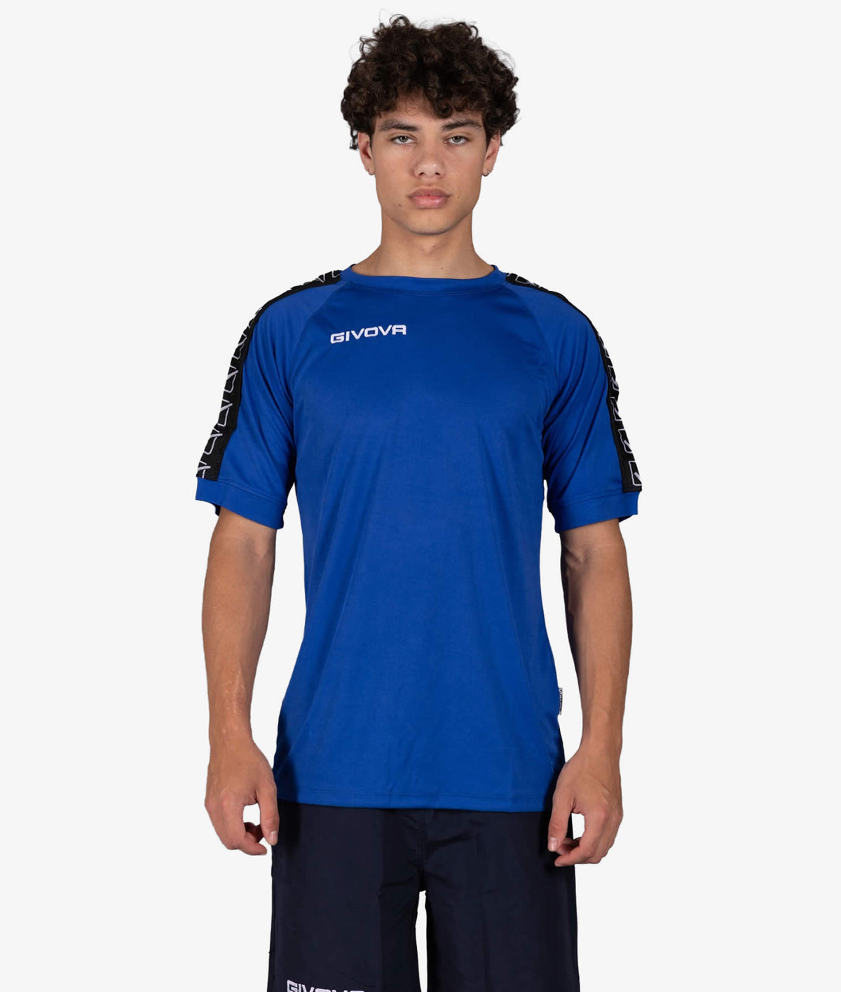 Tričko T-SHIRT POLY BAND azúrová modrá-biela