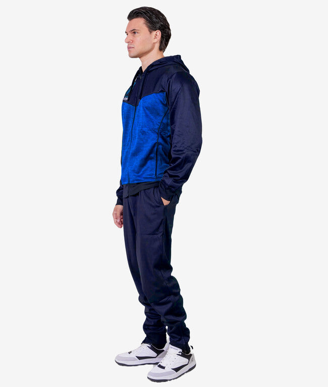TUTA VISA MELANGE CON CAPPUCCIO POLARFLEECE BLU/AZZURRO MELANGE