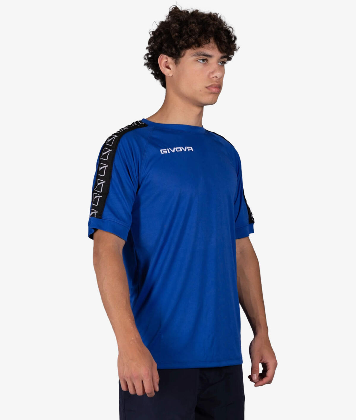 Tričko T-SHIRT POLY BAND azúrová modrá-biela