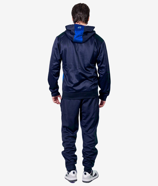 TUTA VISA MELANGE CON CAPPUCCIO POLARFLEECE BLU/AZZURRO MELANGE