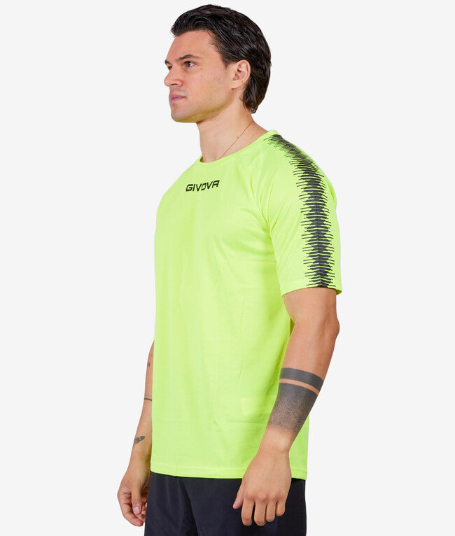 SHIRT CLUB IN MESH GIALLO FLUO/NERO