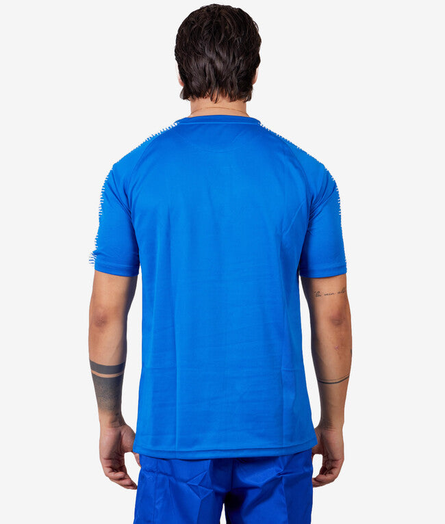 SHIRT CLUB IN MESH AZZURRO/BIANCO