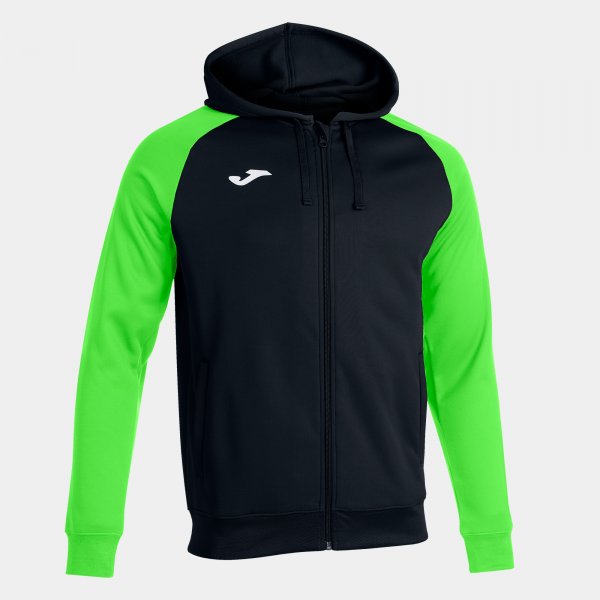 Mikina s kapucňou JACKET ACADEMY IV ZIP-UP HOODIE čierna fluo zelená