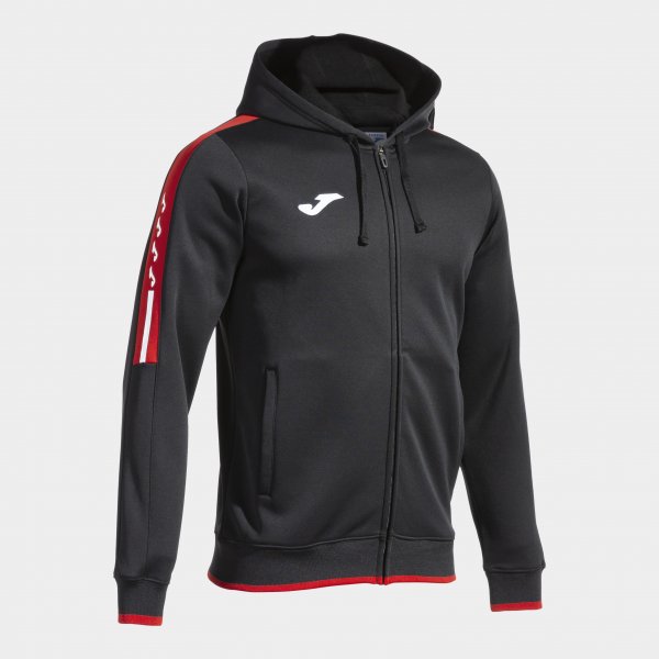 Mikina s kapucňou OLIMPIADA ZIP-UP HOODIE čierna červená