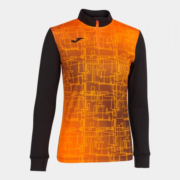 Dámska bežecká mikina SWEATSHIRT ELITE VIII čierna oranžová