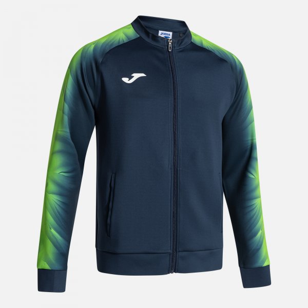 Mikina so zipsom ELITE XI FULL ZIP SWEATSHIRT modrá námornícka zelená fluo