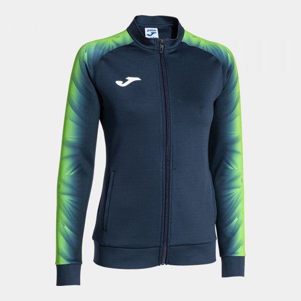 Dámska mikina so zipsom ELITE XI FULL ZIP SWEATSHIRT modrá námornícka zelená fluo