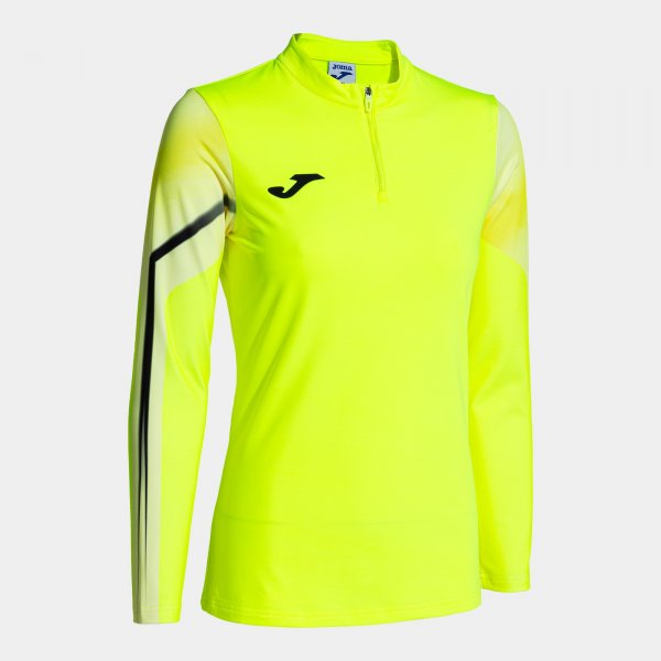 Dámska bežecká mikina ELITE XI SWEATSHIRT fluo žltá čierna