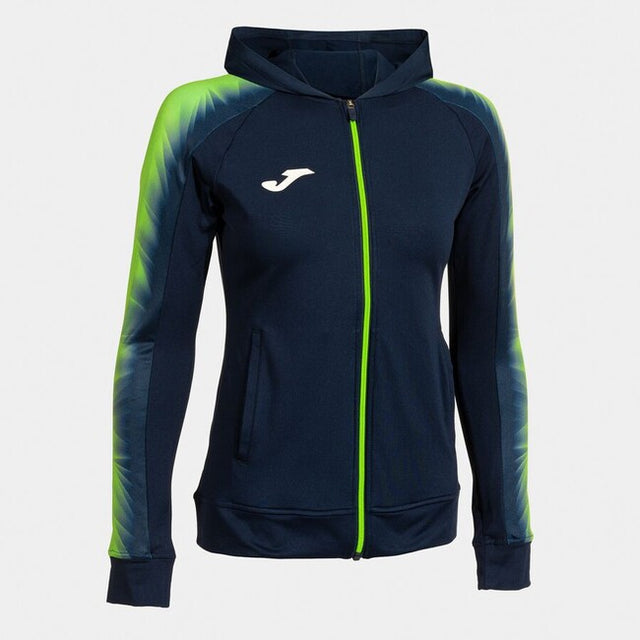 Dámska mikina s kapucňou ELITE XI ZIP-UP HOODIE modrá námornícka zelená fluo