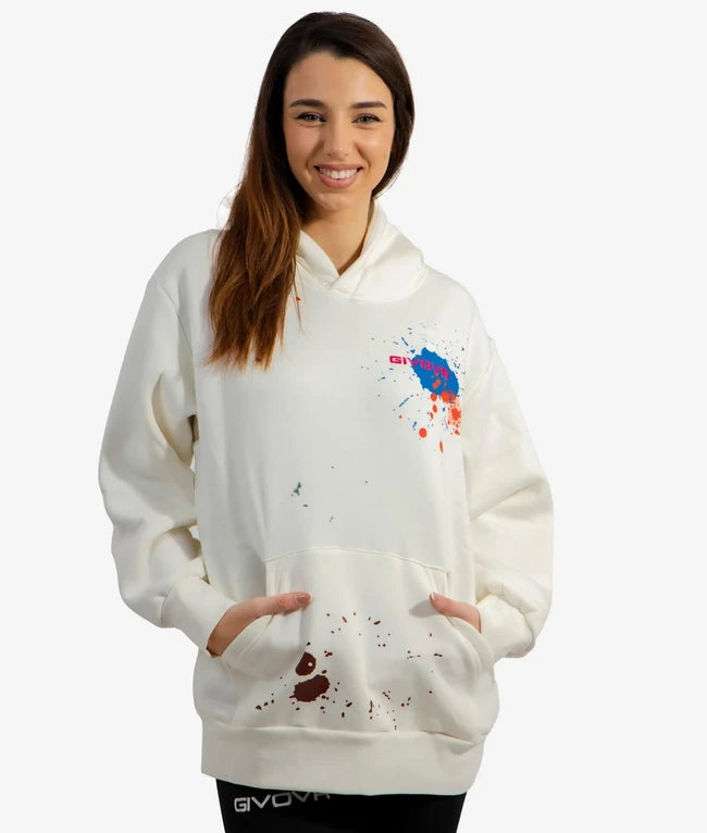 Mikina s kapucňou FELPA con CAPPUCCIO SPACE slonovinová