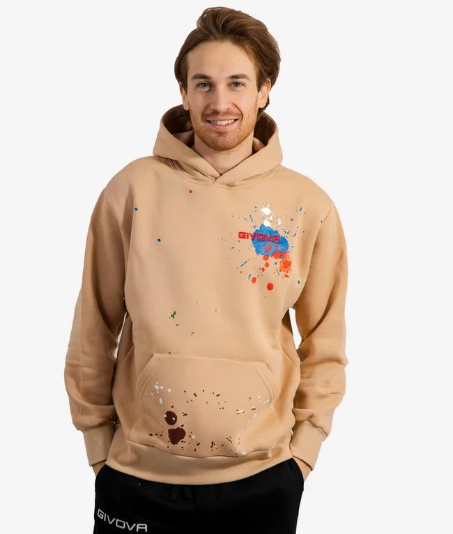 Mikina s kapucňou FELPA con CAPPUCCIO SPACE hnedá