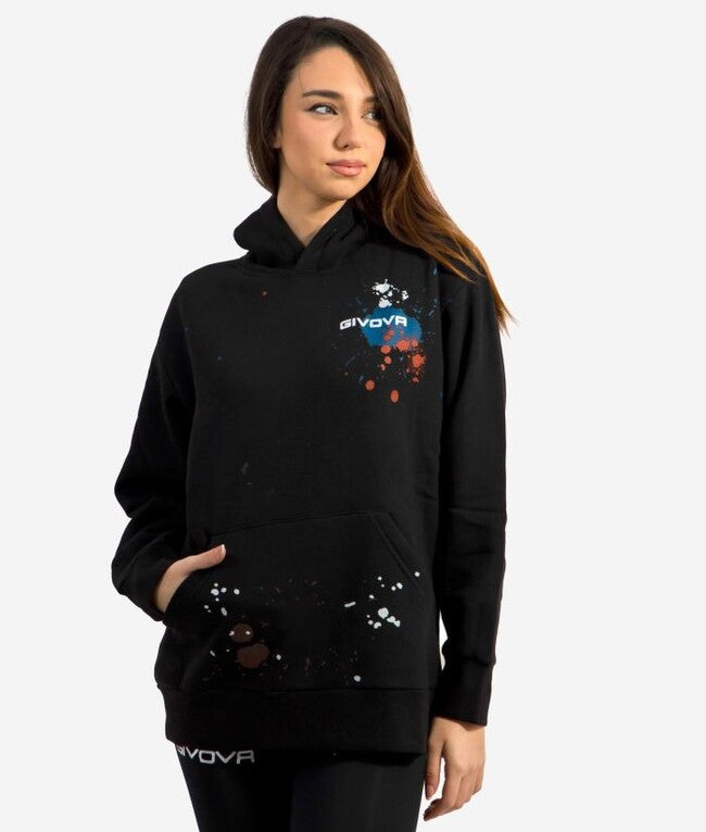 Mikina s kapucňou FELPA con CAPPUCCIO SPACE čierna