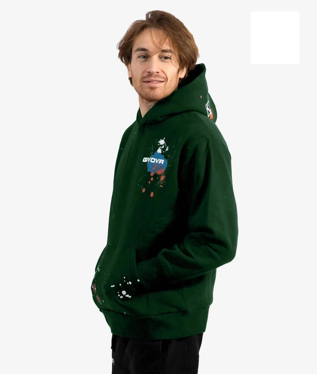 Mikina s kapucňou FELPA con CAPPUCCIO SPACE zelená