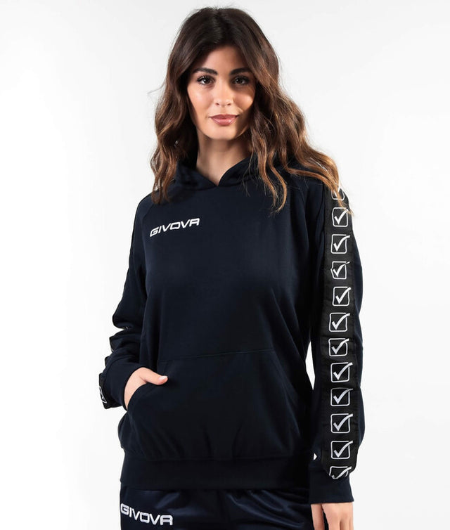 Mikina s kapucňou FELPA CON CAPPUCCIO TERRY BAND modrá
