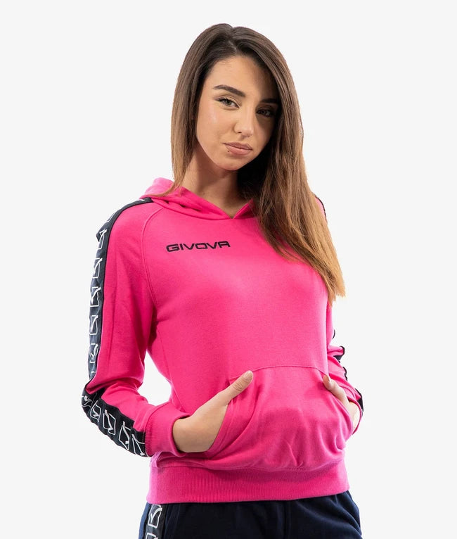 Mikina s kapucňou FELPA CON CAPPUCCIO TERRY BAND fuchsiová