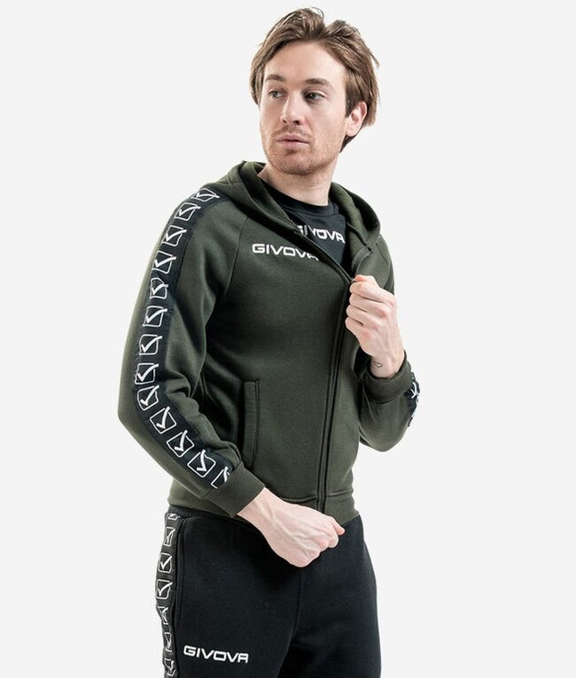 Mikina FELPA FULL ZIP BAND vojenská zelená