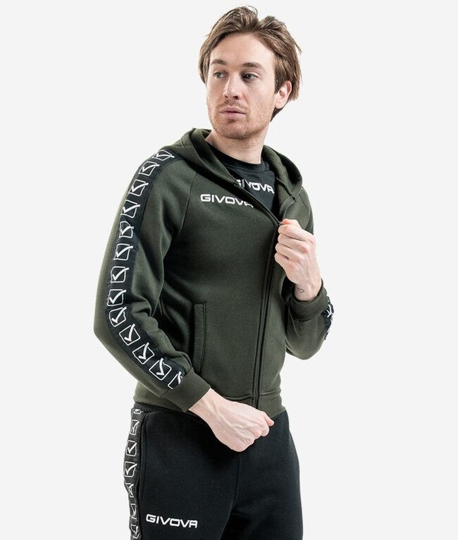 Mikina FELPA FULL ZIP BAND vojenská zelená
